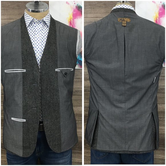 Pronto Uomo Mens Blazer Sport Coat Two Button‎ Casual Jacket Size 40R Tweed Suit - Picture 7 of 13